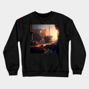 Boats at the Harbour Crewneck Sweatshirt